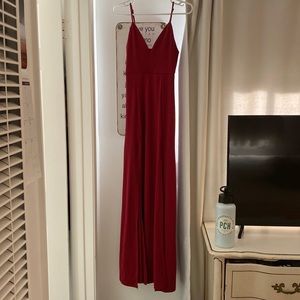 Maroon formal long dress with slits only worn once
